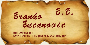 Branko Bučanović vizit kartica